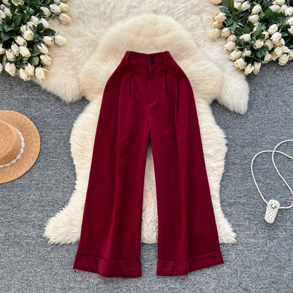 UNIKCOSA Women’s Winter Wide-Leg Pants – High-Waist Printed Outdoor Trousers (Casual Chic Edition)