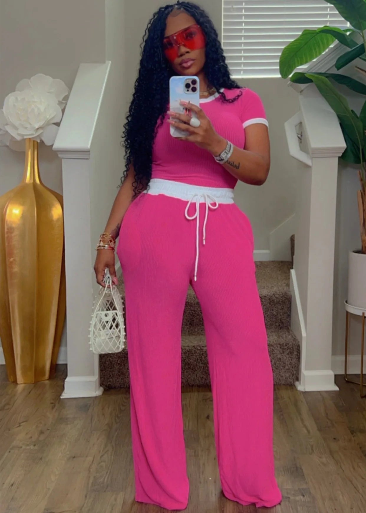 UNIKCOSA UrbanSoul Two-Piece Set Ribbed Top And Pants 💫