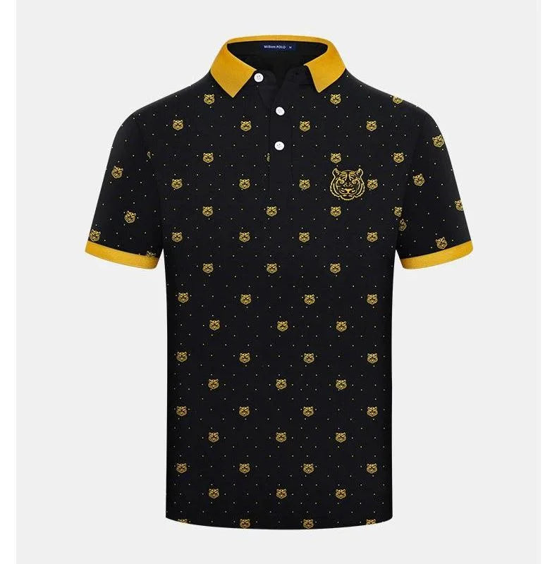Men's Summer Polo T-Shirt 100% Cotton Breathable Print