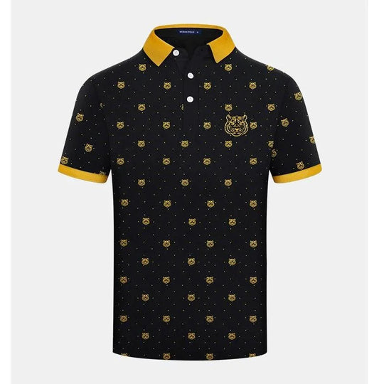 Men's Summer Polo T-Shirt 100% Cotton Breathable Print