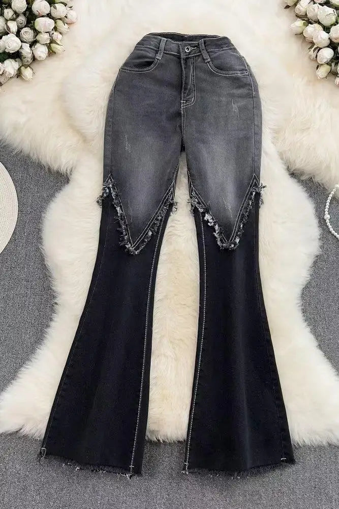 UNIKCOSA Velora Flared Jeans High Waist Slim Fit Denim 💫