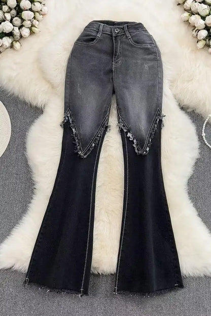 UNIKCOSA Velora Flared Jeans High Waist Slim Fit Denim 💫