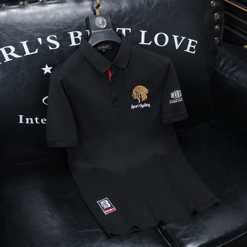 UNIKCOSA NoirFit Mens Cotton Polo Tee Short Sleeve 💫