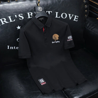 UNIKCOSA NoirFit Mens Cotton Polo Tee Short Sleeve 💫