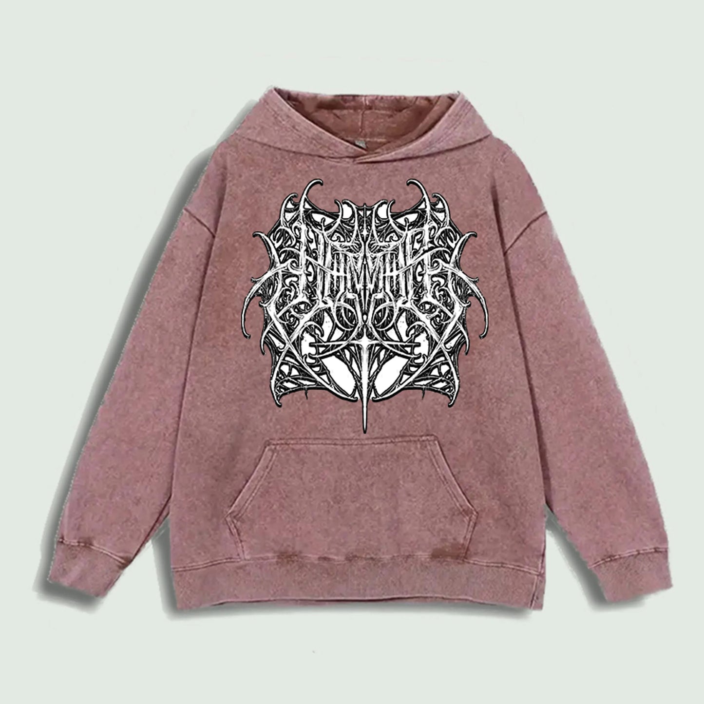 UNIKCOSA NoirFit Intricate Black Metal Graphic Hoodie 🖤