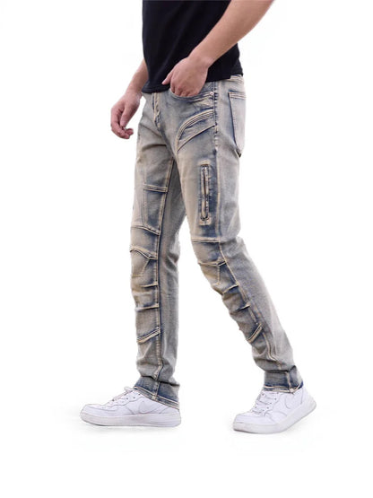 UNIKCOSA NoirFit Mens Slim Skinny Biker Jeans High Street 💫