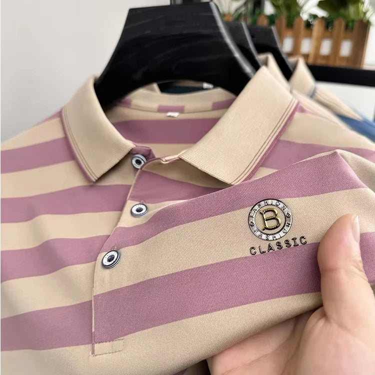 UNIKCOSA NoirFit Striped Polo Yarn Dyed Short Sleeve 💫