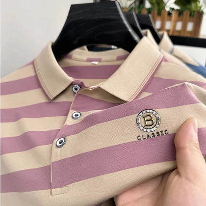 UNIKCOSA NoirFit Striped Polo Yarn Dyed Short Sleeve 💫