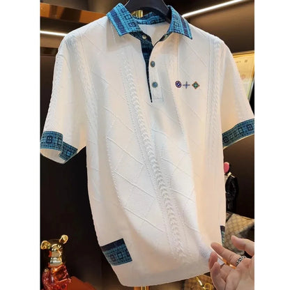 UNIKCOSA LuxeEase Mens Polo Tee Cotton Short Sleeve 💫