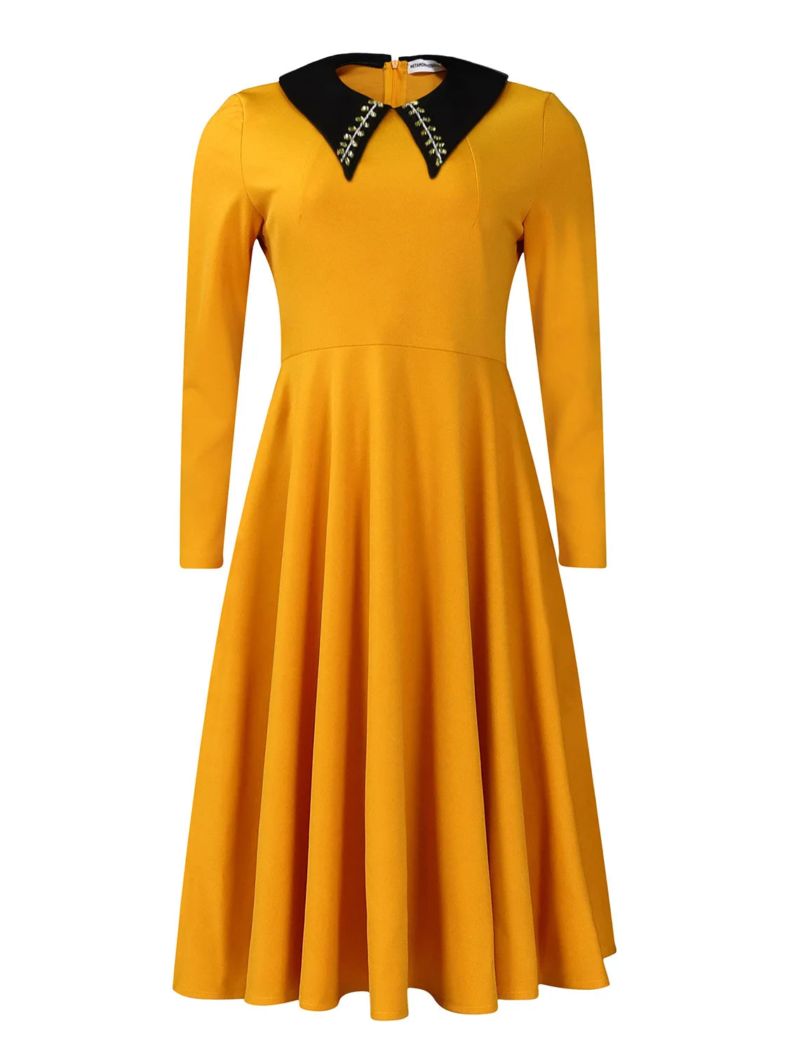 UNIKCOSA 2024 Elegant Plus-Size Dress — Long-Sleeve Cotton Maxi