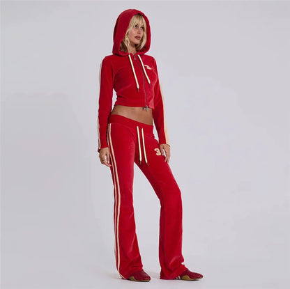 UNIKCOSA Autumn Leisure Set — Long-Sleeve Top + Wide-Leg Pants 2-Piece