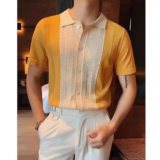 Men's Casual Slim Fit Short Sleeve Polo Shirt