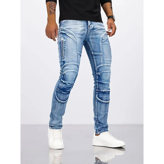 UNIKCOSA NoirFit Mens Slim Skinny Biker Jeans High Street 💫