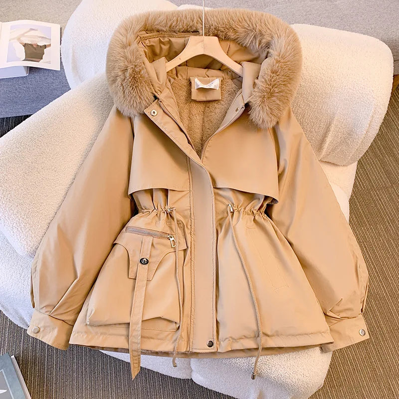 UNIKCOSA Women’s Winter Parka – Long Hooded Coat with Wool Liner & Padded Insulation (Thick Snow Wear Edition)