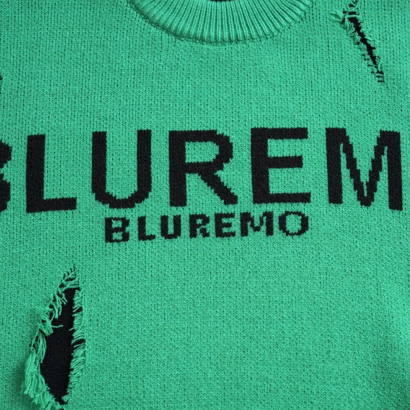 UNIKCOSA NoirFit Hand-Cut Letter Jacquard Sweater 💫