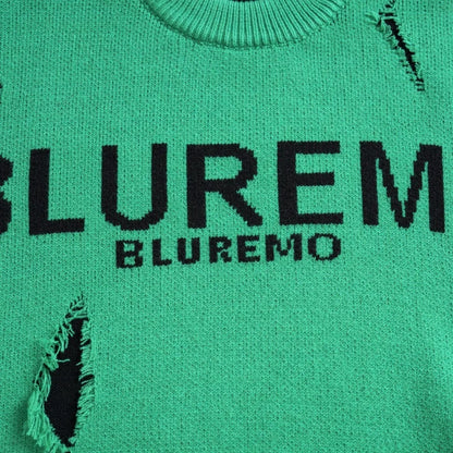 UNIKCOSA NoirFit Hand-Cut Letter Jacquard Sweater 💫