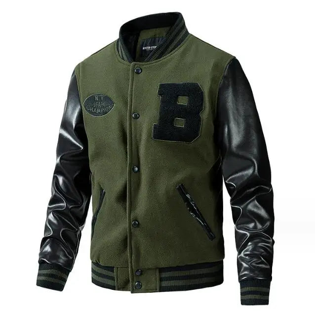 Premium Patchwork Varsity Jacket for Men – Casual Stylish Wear