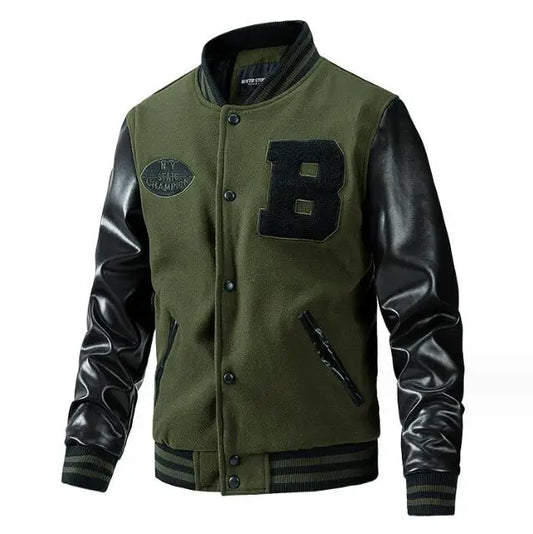 Premium Patchwork Varsity Jacket for Men – Casual Stylish Wear