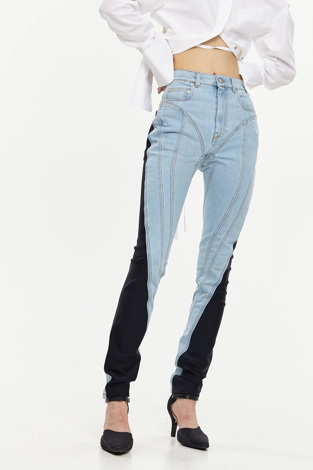 UNIKCOSA Women’s Patchwork Skinny Jeans – High-Waist Street Style Denim Pants (Trendy Casual Edition)
