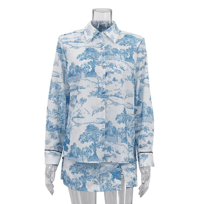 UNIKCOSA Women’s 3-Piece Printed Coord Set – Bra Top, Shirt & Divided Skirt Suit (Summer 2025 Edition)