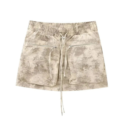 Women's Summer Printed Short Jacket and Shorts Two-Piece Set