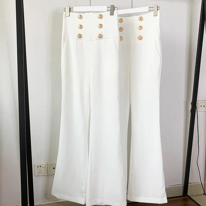 UNIKCOSA Women’s Wide-Leg Trousers – High-Waist Long Loose Flare Pants (Office Chic Designer Edition)