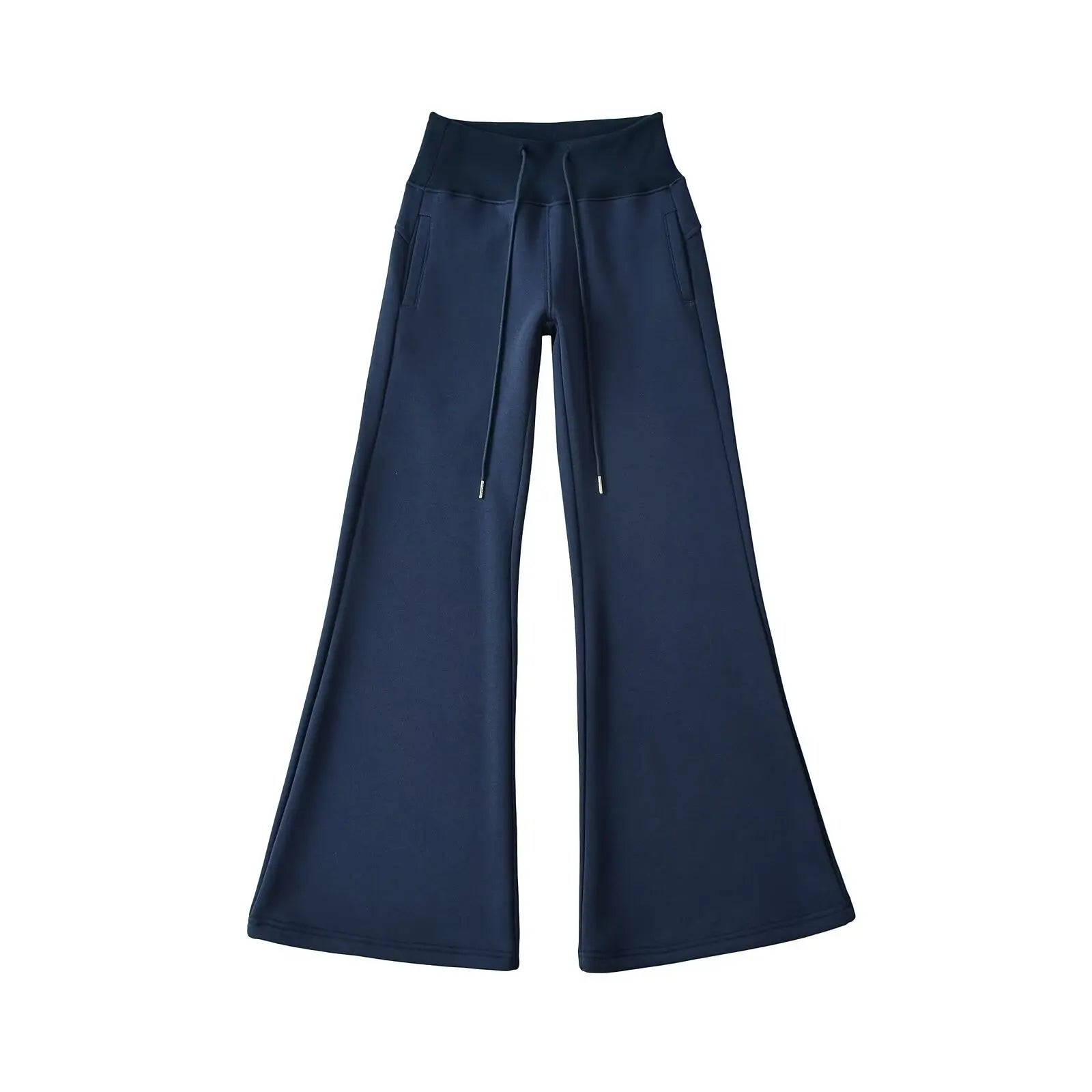 Classic Breathable Pure Color Women's Wide Leg Elastic Waist Trousers