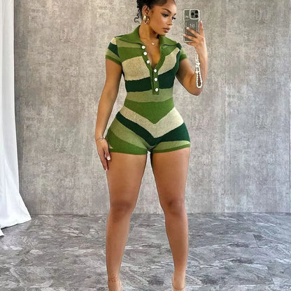 UNIKCOSA Velora Summer Colorblock Velvet Knit Jumpsuit 💫