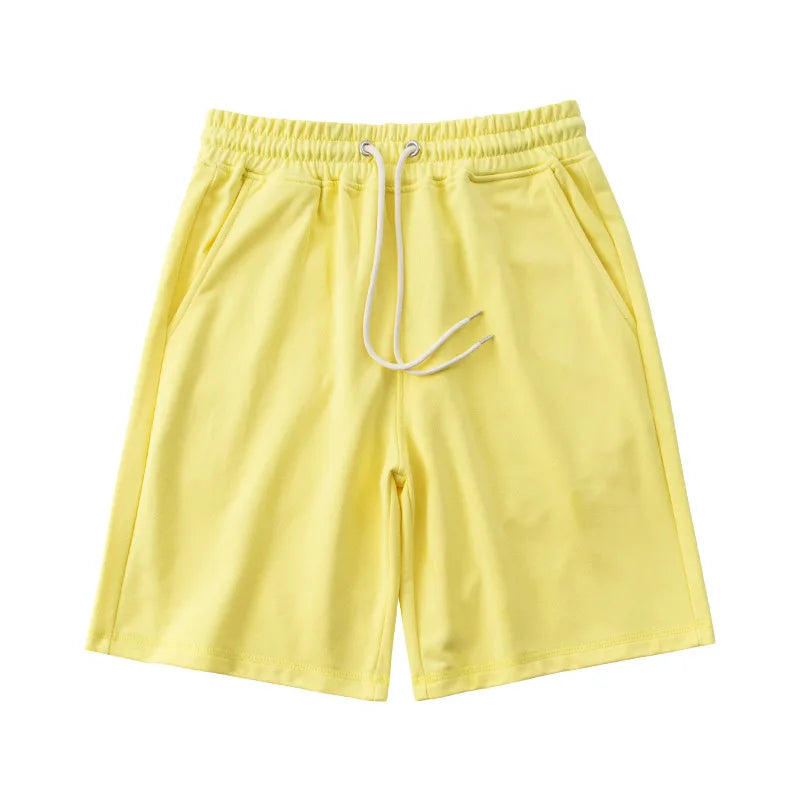 Custom Logo Terry Retro Hip Hop Men's Drawstring Shorts