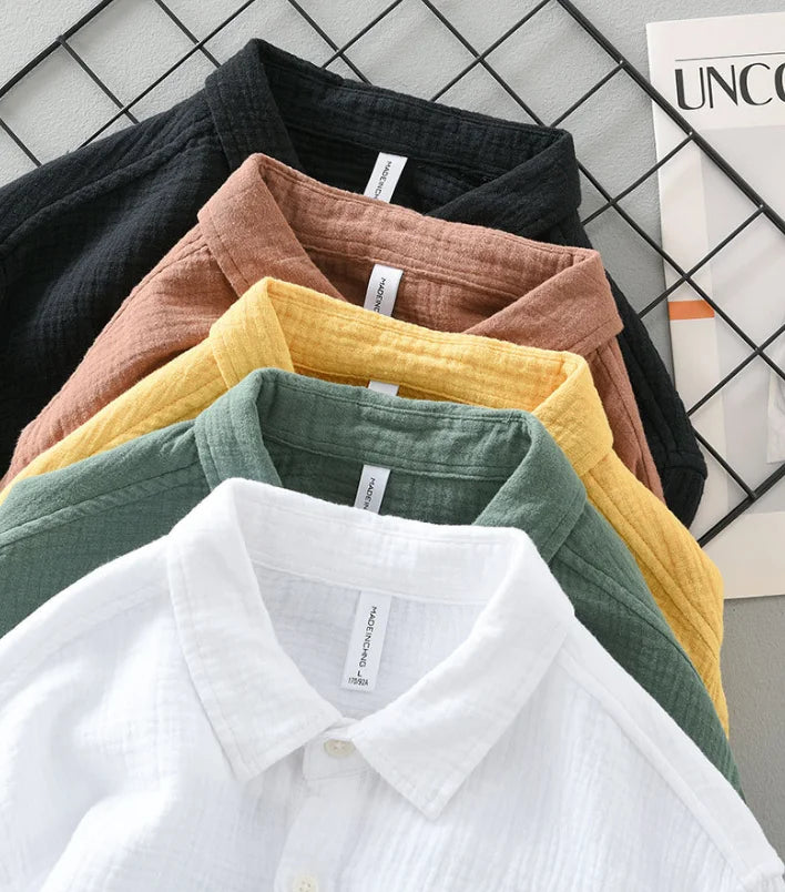 Premium Double-Layer Cotton Casual Dress Shirt for Men