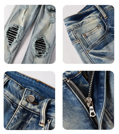 UNIKCOSA NoirFit Mens Vintage Black Designer Jeans 💫