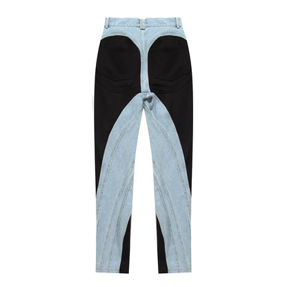 UNIKCOSA Women’s Patchwork Skinny Jeans – High-Waist Street Style Denim Pants (Trendy Casual Edition)