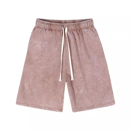 Vintage Acid-Washed 100% Cotton Men's Plus Size Terry Shorts