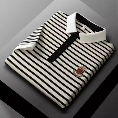 Premium 4XL Slim Fit Striped Polo Shirt for Men