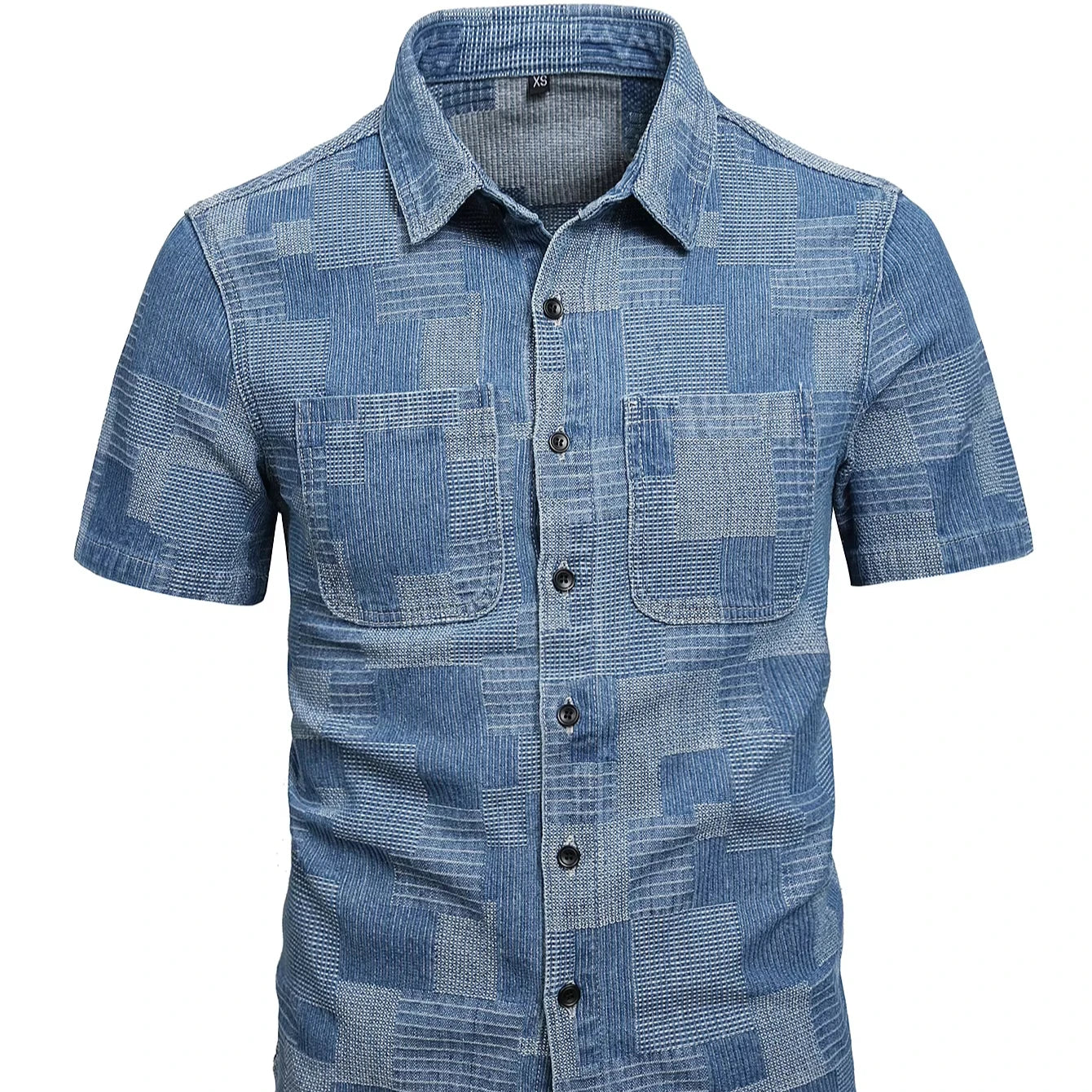 UNIKCOSA Men’s Denim Short-Sleeve Shirt – High-Quality Button-Up Urban Casual Wear (2025 Edition)