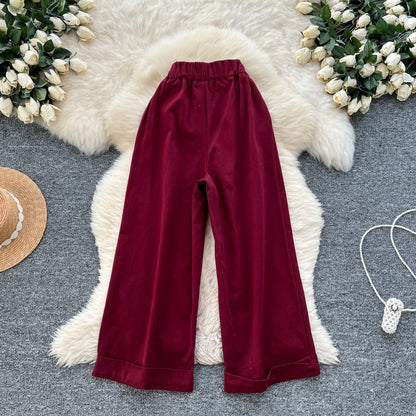 UNIKCOSA Women’s Winter Wide-Leg Pants – High-Waist Printed Outdoor Trousers (Casual Chic Edition)