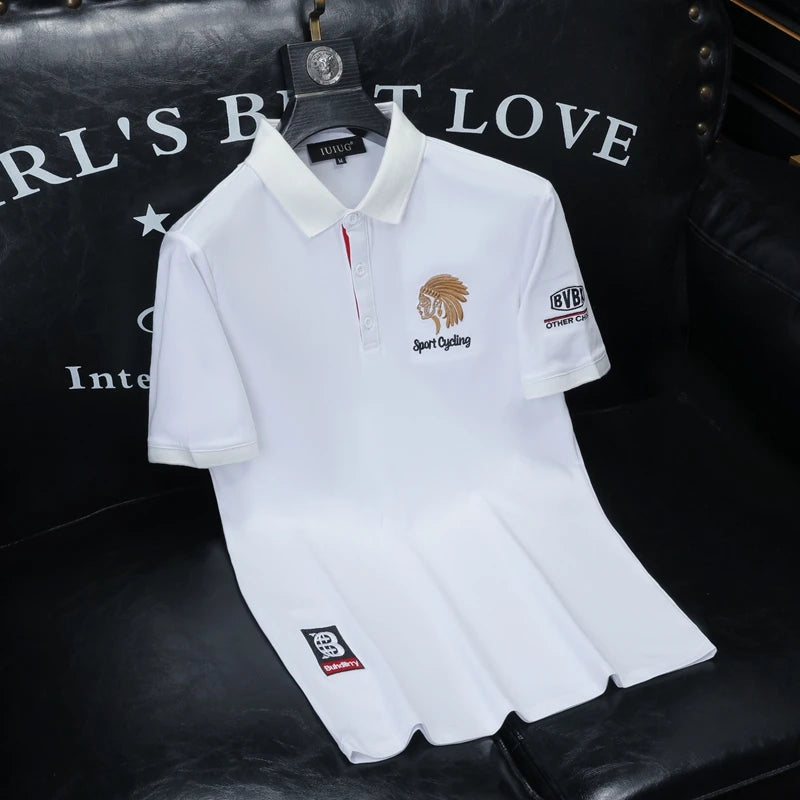 UNIKCOSA NoirFit Mens Cotton Polo Tee Short Sleeve 💫