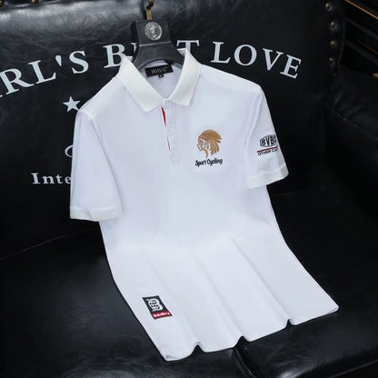 UNIKCOSA NoirFit Mens Cotton Polo Tee Short Sleeve 💫