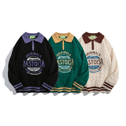 UNIKCOSA UrbanSoul Oversized Polo Sweatshirt Casual 💫