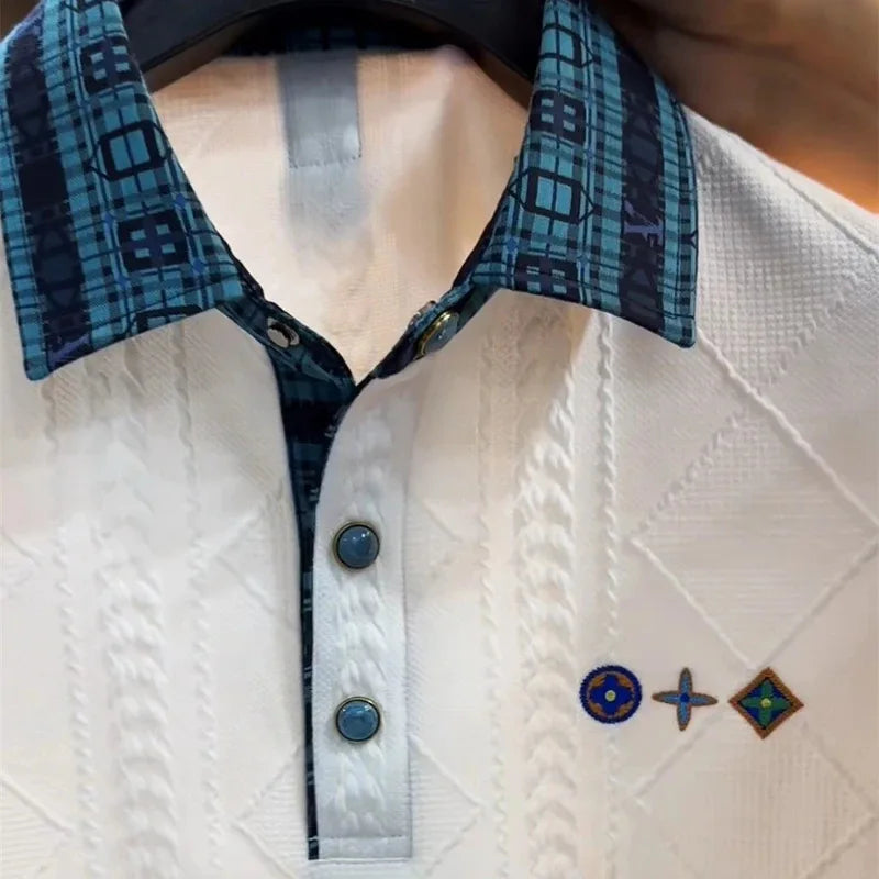 UNIKCOSA LuxeEase Mens Polo Tee Cotton Short Sleeve 💫