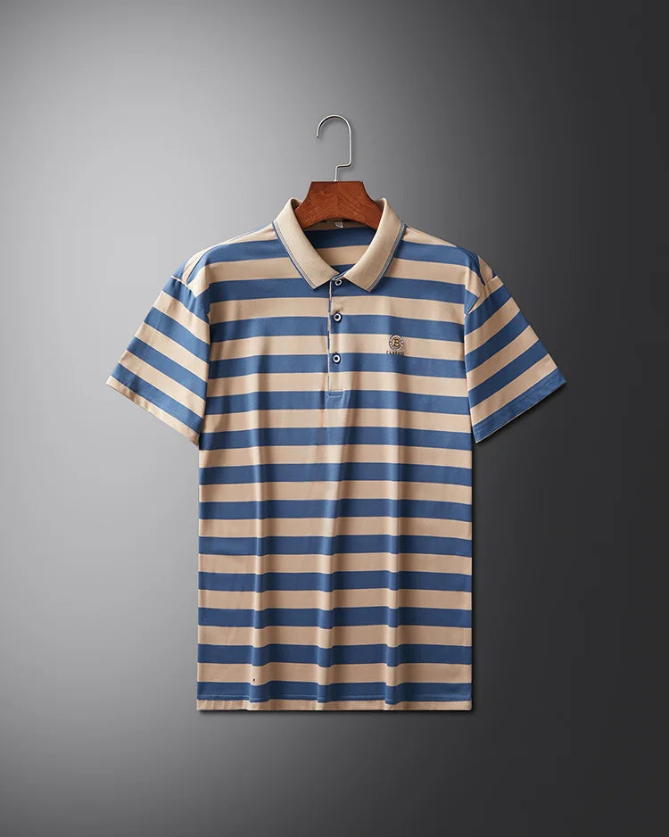 UNIKCOSA NoirFit Striped Polo Yarn Dyed Short Sleeve 💫