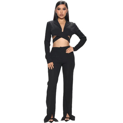 UNIKCOSA Women’s African Style Two-Piece Set – Strappy Top & Wide-Leg Pants Outfit (Casual Chic Edition)