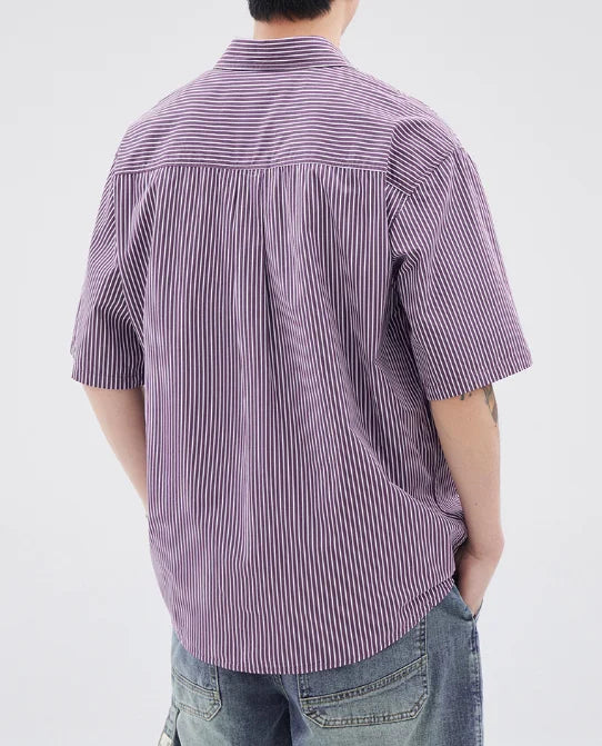 Vintage Striped Summer Vacation Shirt for Men 100% Cotton
