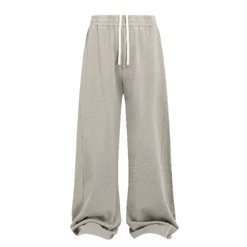 Men's 100% Cotton Wide-Leg Jogger Sweatpants Soft Washed Finish