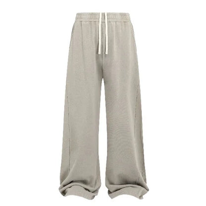 Men's 100% Cotton Wide-Leg Jogger Sweatpants Soft Washed Finish