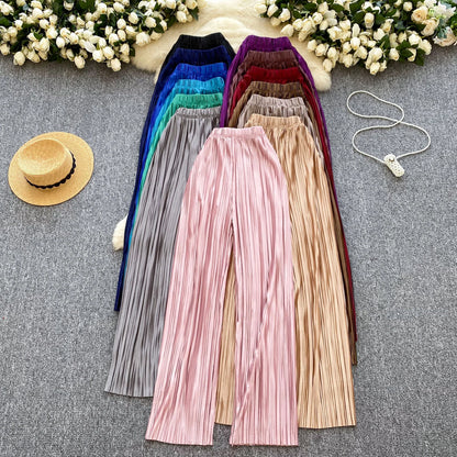 2025 Summer Casual Wide Leg Pants Women Print High Waist Trousers Girls Outdoor Pants Wholesale