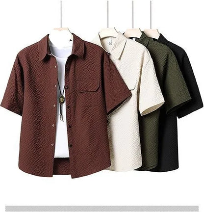 Men's Casual Short Sleeve Shirt and Shorts 2-Piece Set