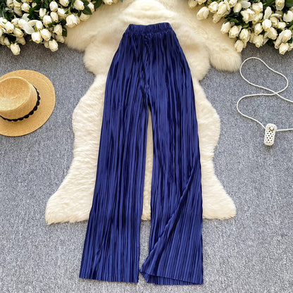 2025 Summer Casual Wide Leg Pants Women Print High Waist Trousers Girls Outdoor Pants Wholesale