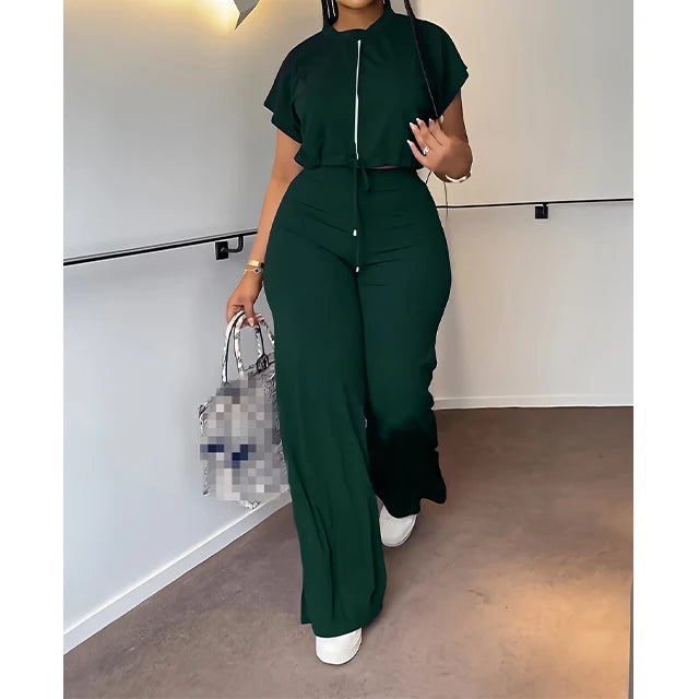 UNIKCOSA Velora Two-Piece Set Drawstring Top and Pants 💫