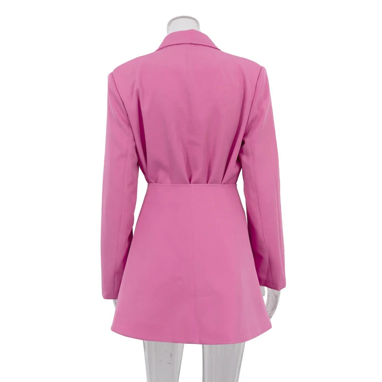 UNIKCOSA Women’s Pink Two-Piece Set – Corset Blazer & Skirt Suit Outfit (Summer Office/Fashion 2025 Edition)